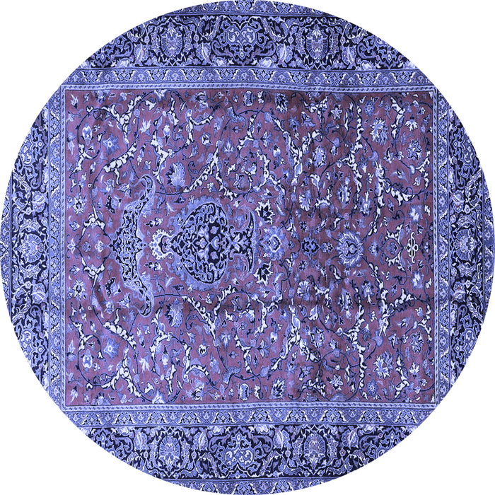 Round Persian Blue Traditional Rug, tr1210blu