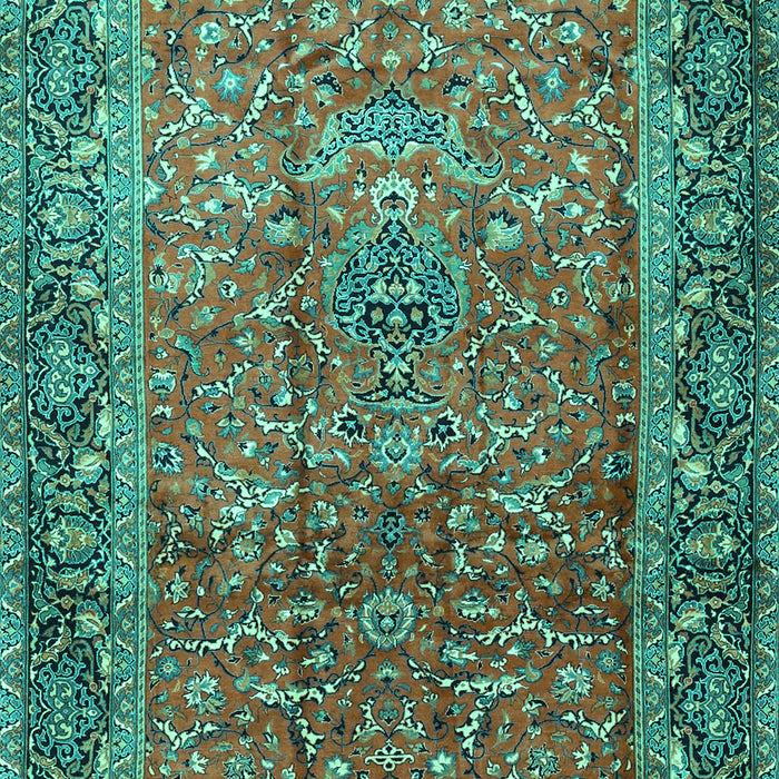Machine Washable Persian Turquoise Traditional Area Rugs, wshtr1210turq