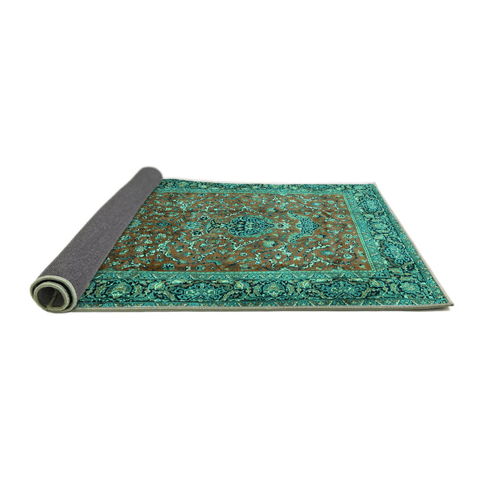 Sideview of Persian Turquoise Traditional Rug, tr1210turq