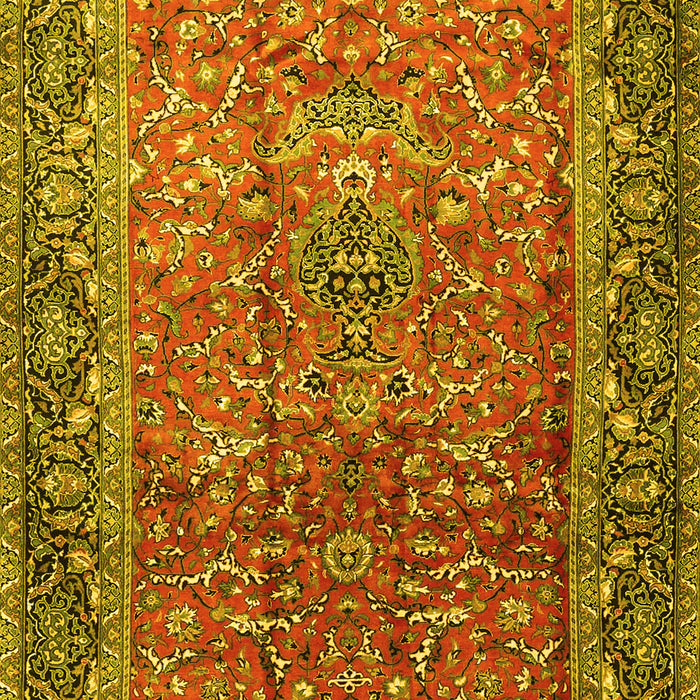 Machine Washable Persian Yellow Traditional Rug, wshtr1210yw