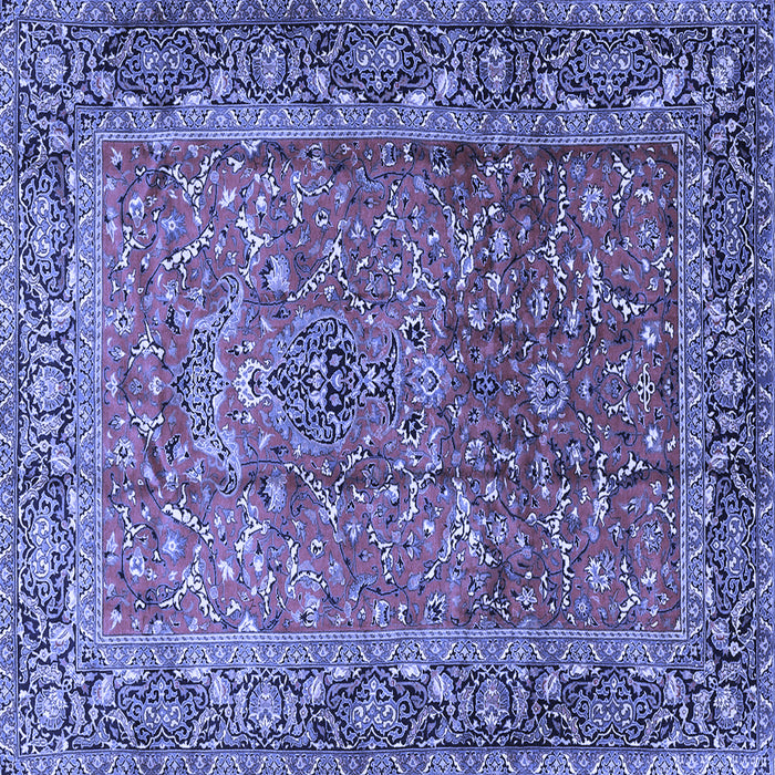 Square Machine Washable Persian Blue Traditional Rug, wshtr1210blu