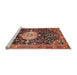 Sideview of Machine Washable Traditional Saffron Red Rug, wshtr1211