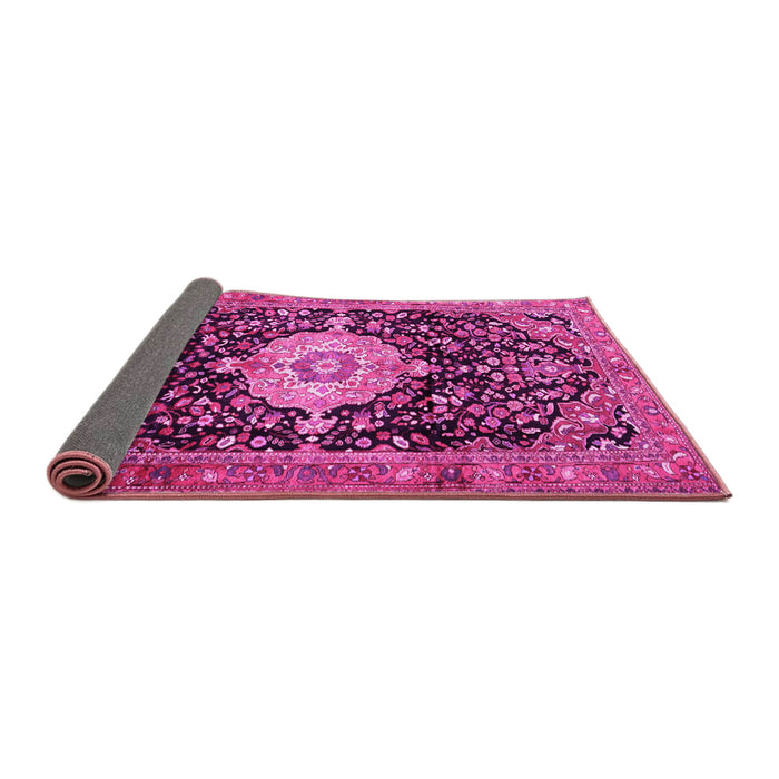 Sideview of Medallion Pink Traditional Rug, tr1211pnk