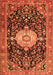 Medallion Orange Traditional Rug, tr1211org