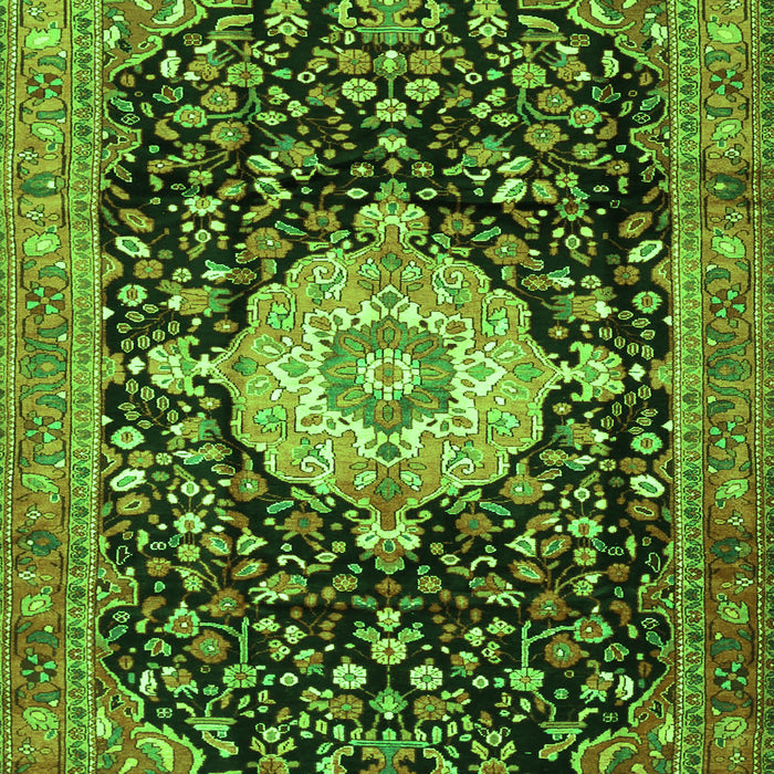 Medallion Green Traditional Rug, tr1211grn