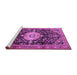 Sideview of Machine Washable Medallion Purple Traditional Area Rugs, wshtr1211pur