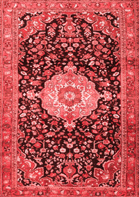 Medallion Red Traditional Rug, tr1211red