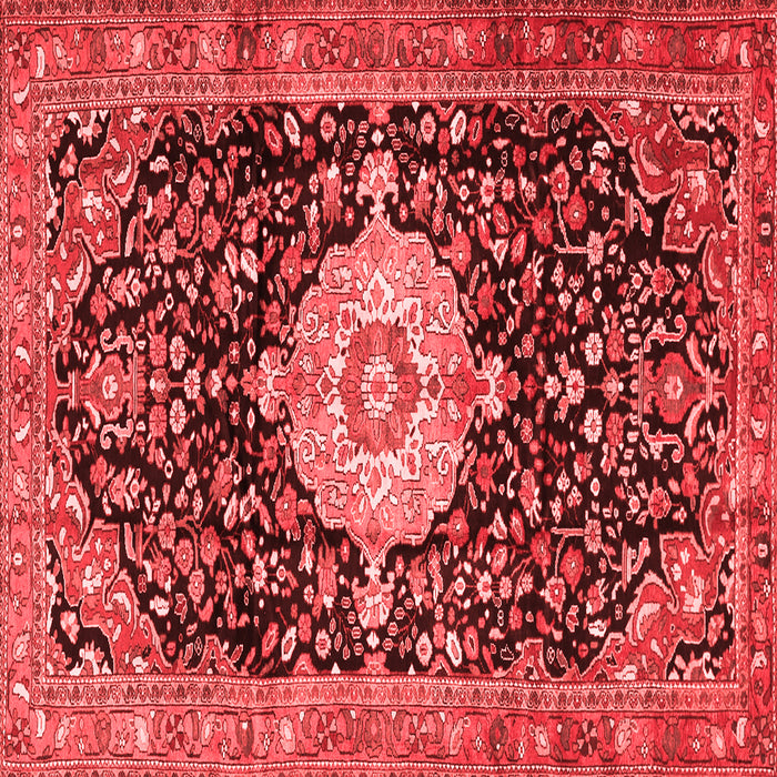 Machine Washable Medallion Red Traditional Rug, wshtr1211red