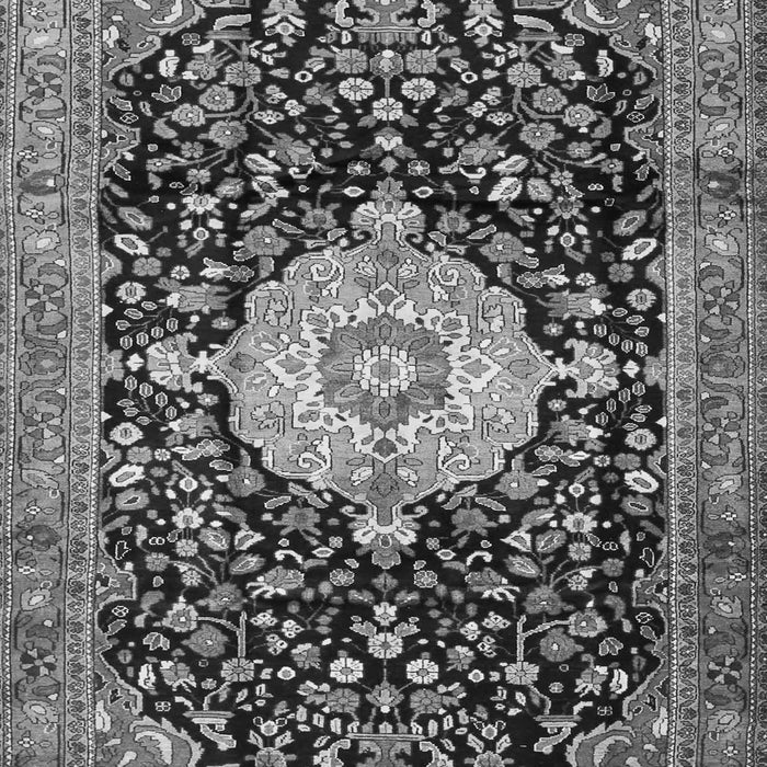 Serging Thickness of Machine Washable Medallion Gray Traditional Rug, wshtr1211gry