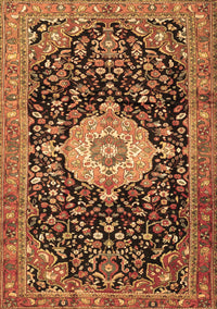 Medallion Brown Traditional Rug, tr1211brn