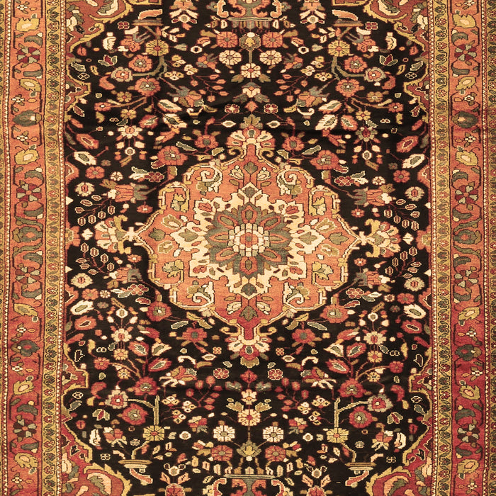 Medallion Brown Traditional Rug, tr1211brn