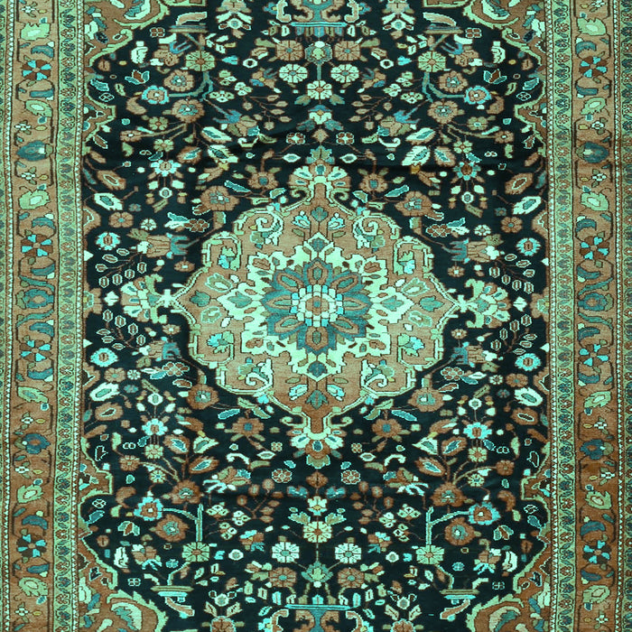 Medallion Turquoise Traditional Rug, tr1211turq