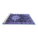 Sideview of Machine Washable Medallion Blue Traditional Rug, wshtr1211blu