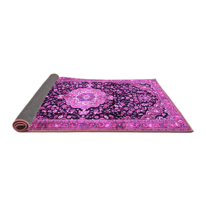 Sideview of Medallion Purple Traditional Rug, tr1211pur