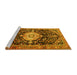 Sideview of Machine Washable Medallion Yellow Traditional Rug, wshtr1211yw