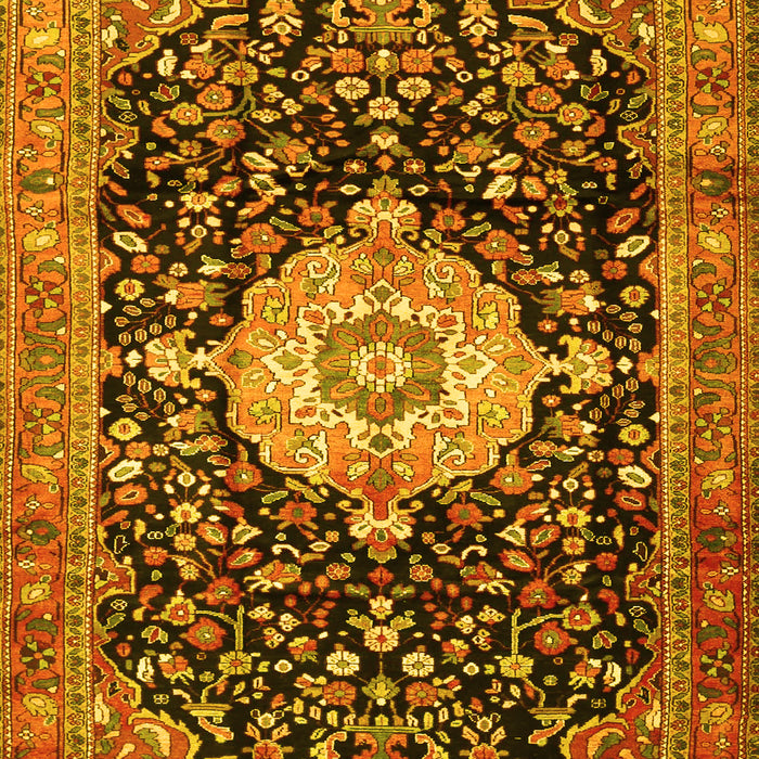 Medallion Yellow Traditional Rug, tr1211yw