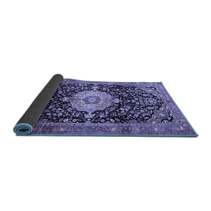Sideview of Medallion Blue Traditional Rug, tr1211blu