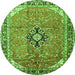 Machine Washable Medallion Green Traditional Area Rugs, wshtr1212grn