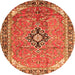 Square Medallion Orange Traditional Rug, tr1212org