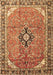 Machine Washable Medallion Brown Traditional Rug, wshtr1212brn