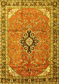 Medallion Yellow Traditional Rug, tr1212yw