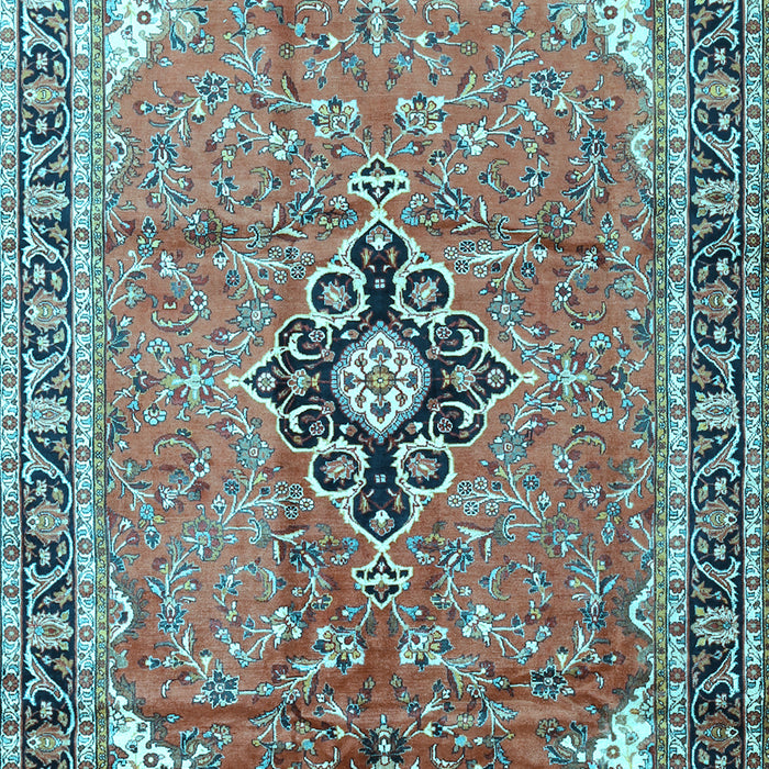 Medallion Light Blue Traditional Rug, tr1212lblu