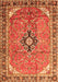 Serging Thickness of Machine Washable Medallion Orange Traditional Area Rugs, wshtr1212org