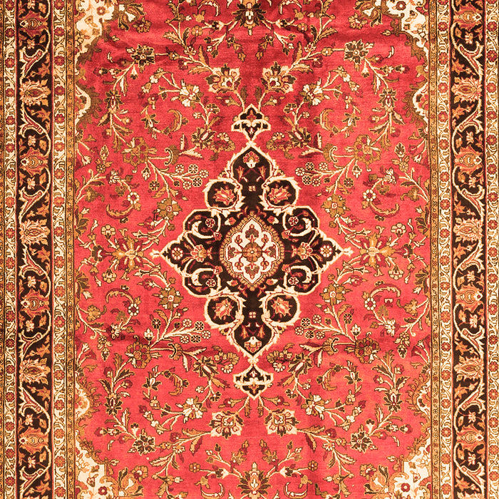 Serging Thickness of Machine Washable Medallion Orange Traditional Area Rugs, wshtr1212org
