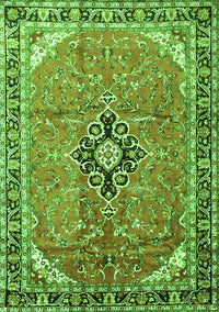 Medallion Green Traditional Rug, tr1212grn