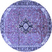 Round Medallion Blue Traditional Rug, tr1212blu