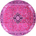 Round Medallion Pink Traditional Rug, tr1212pnk