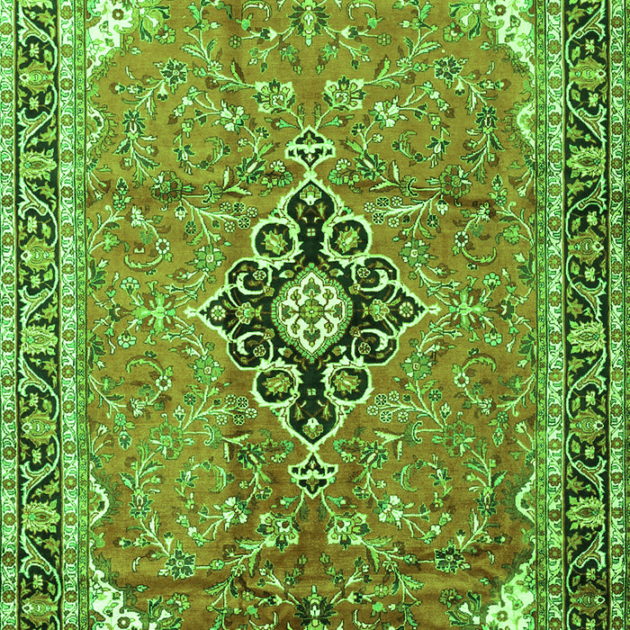 Serging Thickness of Machine Washable Medallion Green Traditional Area Rugs, wshtr1212grn