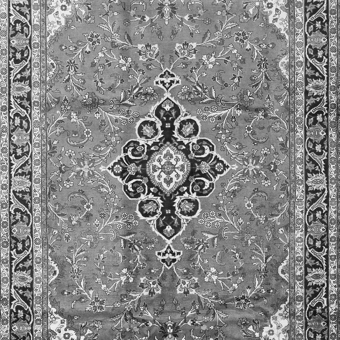 Serging Thickness of Machine Washable Medallion Gray Traditional Rug, wshtr1212gry