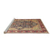 Sideview of Machine Washable Traditional Brown Red Rug, wshtr1213