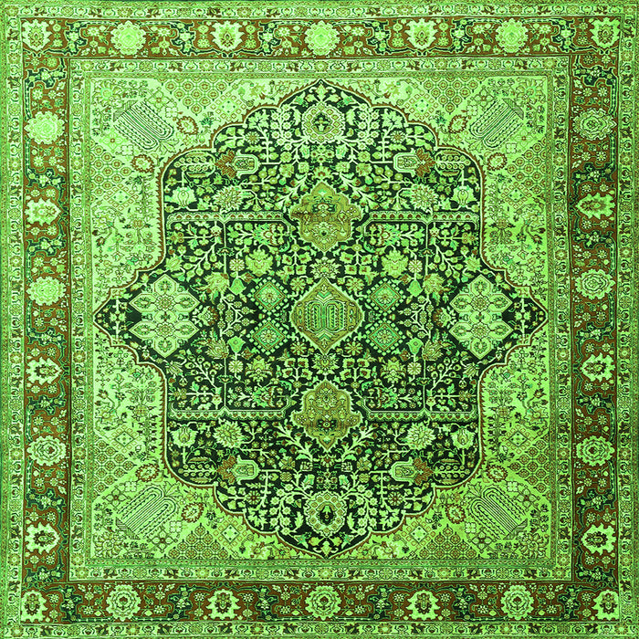 Serging Thickness of Persian Green Traditional Rug, tr1213grn