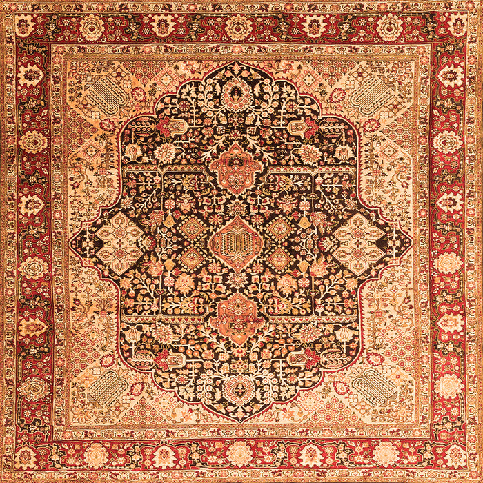 Serging Thickness of Persian Orange Traditional Rug, tr1213org