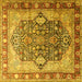 Square Persian Yellow Traditional Rug, tr1213yw