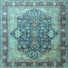 Square Persian Light Blue Traditional Rug, tr1213lblu