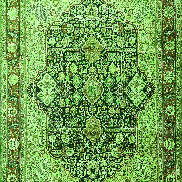 Serging Thickness of Machine Washable Persian Green Traditional Area Rugs, wshtr1213grn