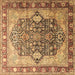 Square Persian Brown Traditional Rug, tr1213brn
