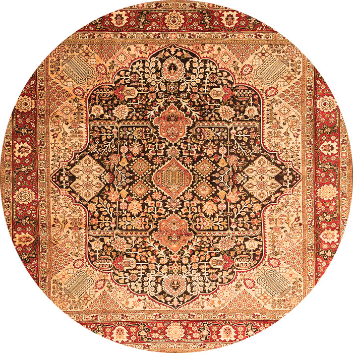 Square Persian Orange Traditional Rug, tr1213org