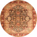 Square Persian Orange Traditional Rug, tr1213org