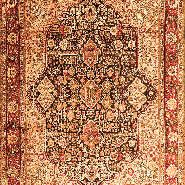 Serging Thickness of Machine Washable Persian Orange Traditional Area Rugs, wshtr1213org