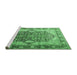 Sideview of Machine Washable Persian Emerald Green Traditional Area Rugs, wshtr1213emgrn