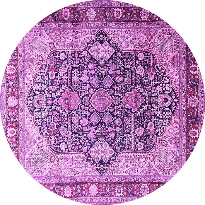 Round Persian Purple Traditional Rug, tr1213pur