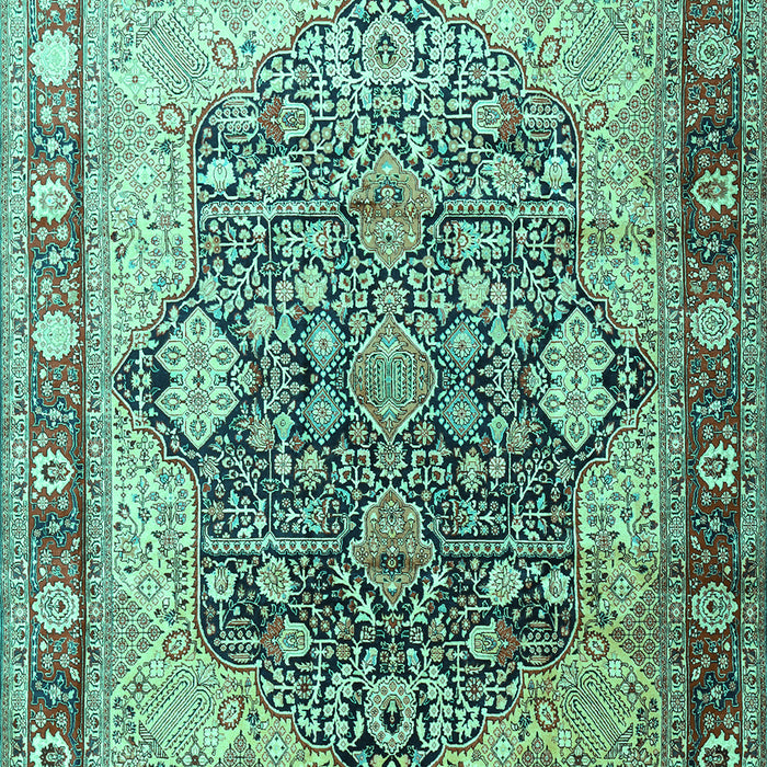 Machine Washable Persian Turquoise Traditional Area Rugs, wshtr1213turq