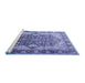 Sideview of Machine Washable Persian Blue Traditional Rug, wshtr1213blu