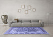 Machine Washable Persian Blue Traditional Rug in a Living Room, wshtr1213blu