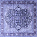 Square Persian Blue Traditional Rug, tr1213blu