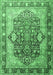 Machine Washable Persian Emerald Green Traditional Area Rugs, wshtr1213emgrn